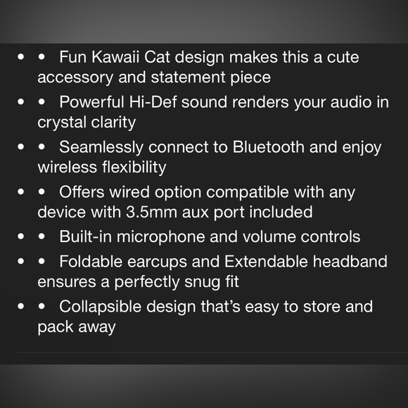 Kawaii Cat Bluetooth Headphones, 🐱 - Picture 7 of 10